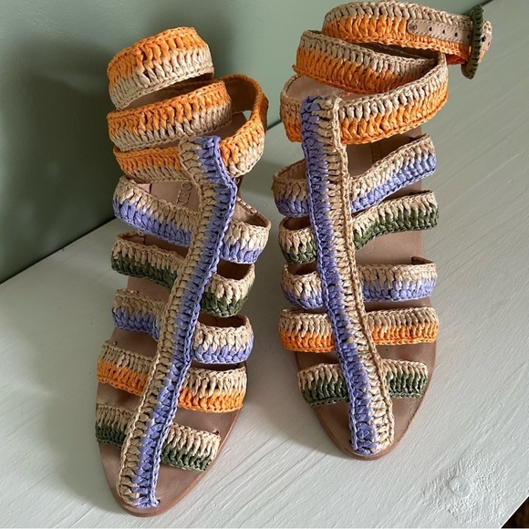 Ulla Johnson Katya Pastel Colorful Wrap Around Ankle Heel - Picture 3 of 5